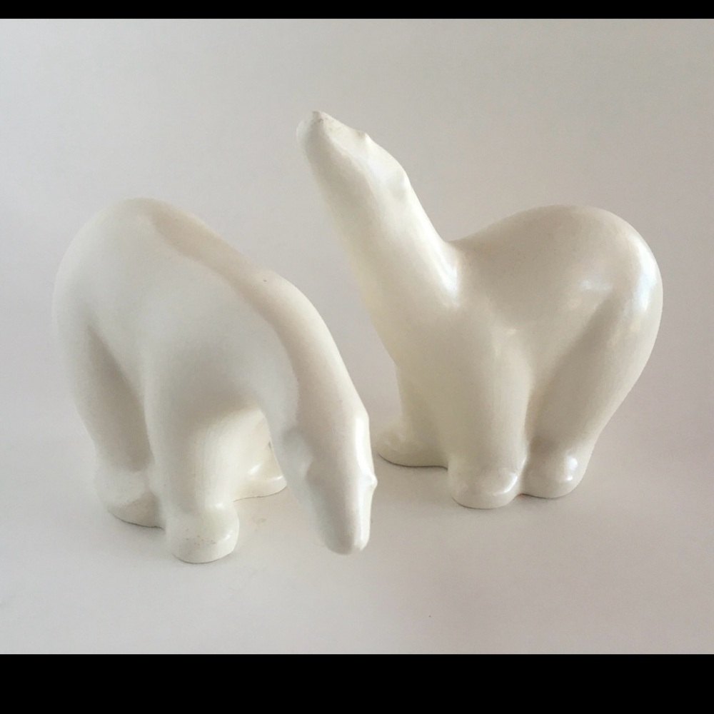 Ceramic polar bear sculptures
